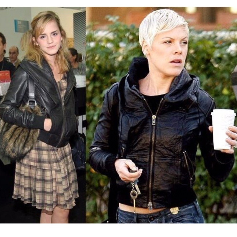 All Saints Black Leather Zip-Up Jacket